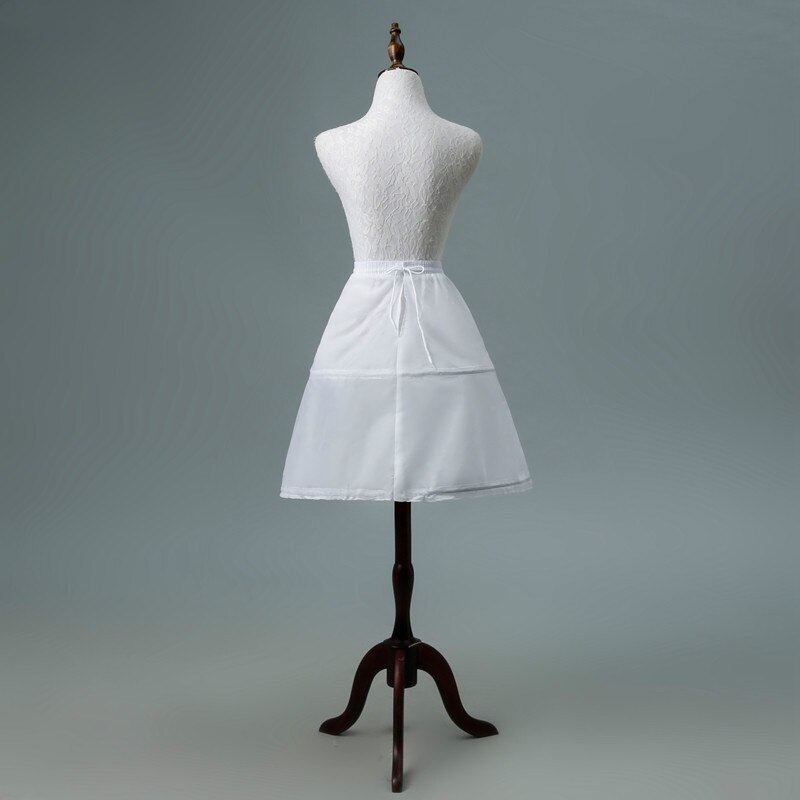 2 Hoops White A Line Long Flower Girl Dress Petticoat Kids Ballet Petticoat Child Crinoline Tutu Skirts Girls Underskirt