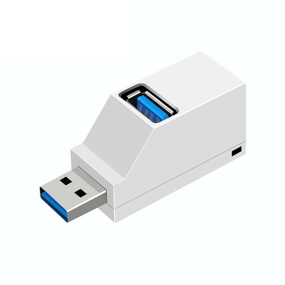 Tragbare Mini 3 Häfen USB 3,0 Hub Splitter hoch Geschwindigkeit Daten Transfer Splitter Kasten Adapter Für PC Laptop MacBook Profi Adapter: Weiß