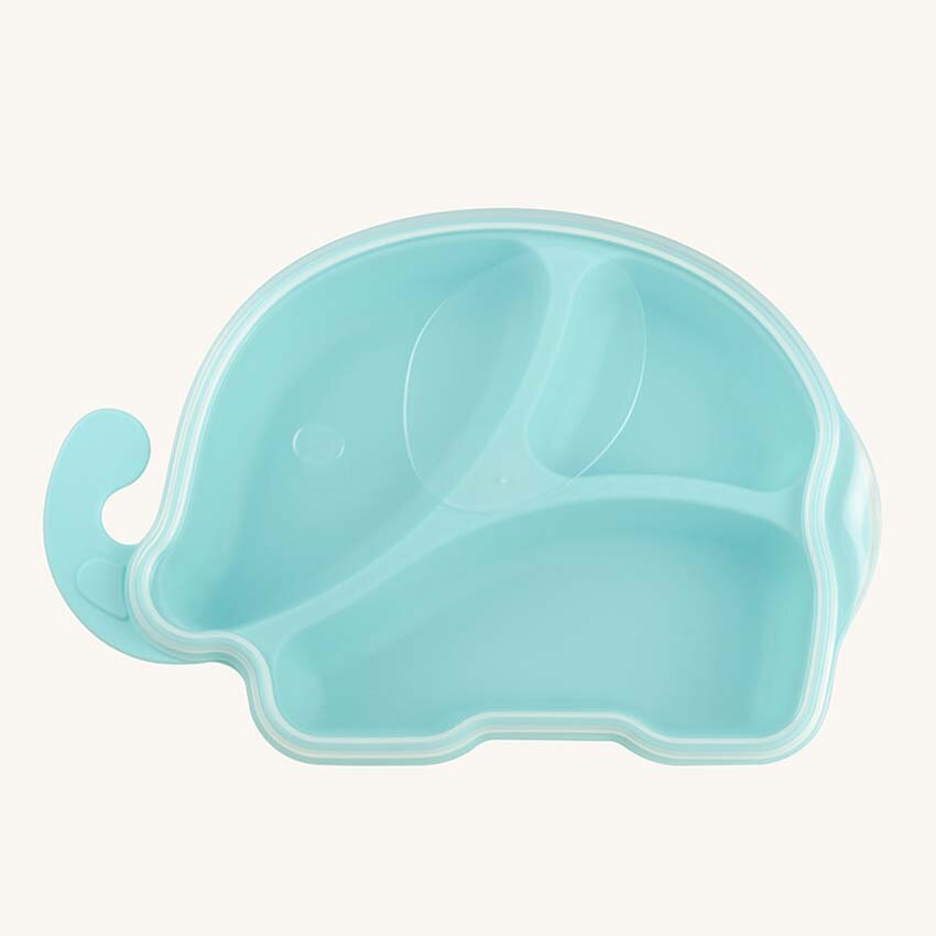 PP Baby Infant Cute Mouse Shape Feeding Plate Fruit Snack Dishes Kids White Black Red Color Child Kids Tableware Set: Blue Elephant Dish