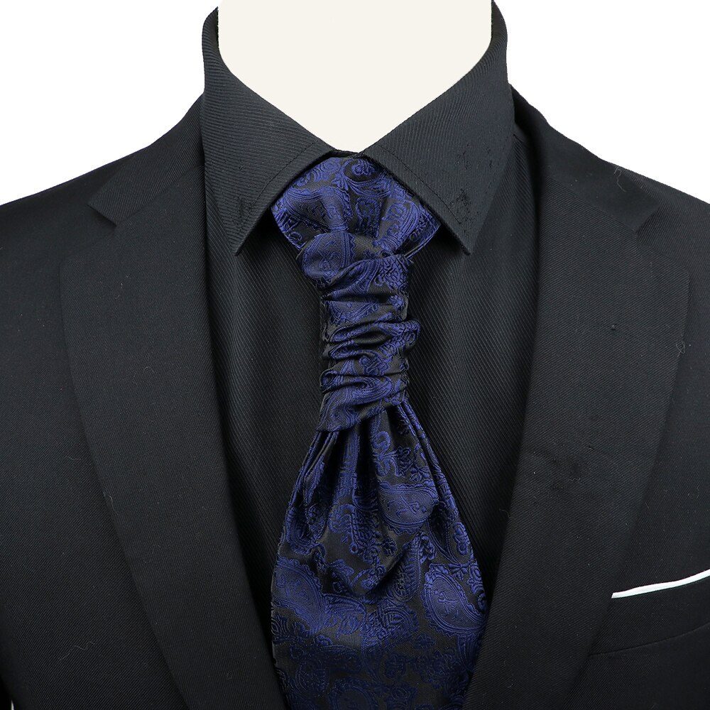 Corbata de Ascot de Cachemira de lujo para hombre, corbata de esmoquin para boda, de negocios, corbata de 10CM con patrón Vintage, accesorios para caballero: Rojo