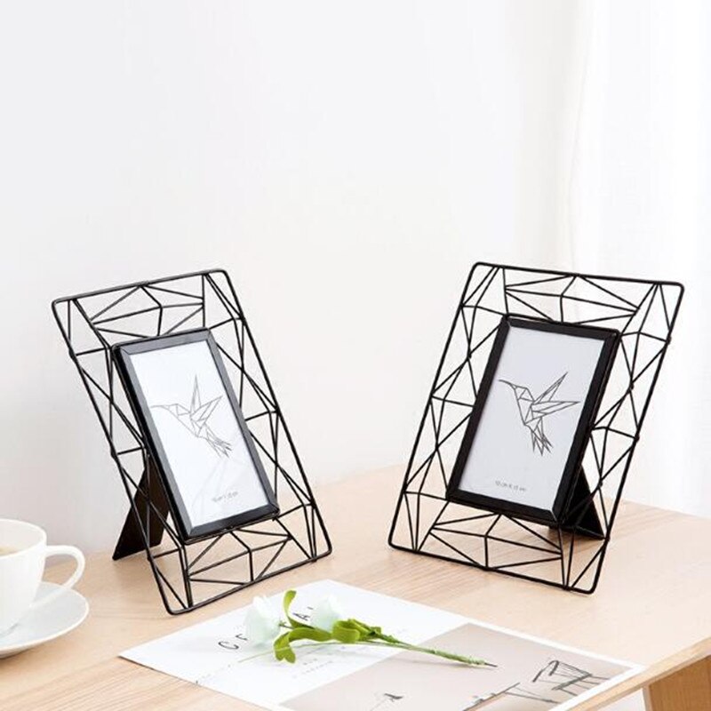 6 Inch iron photo frame hollow Picture Frame Display Stand holder Home Decoration Accessories birthday wedding party supplies