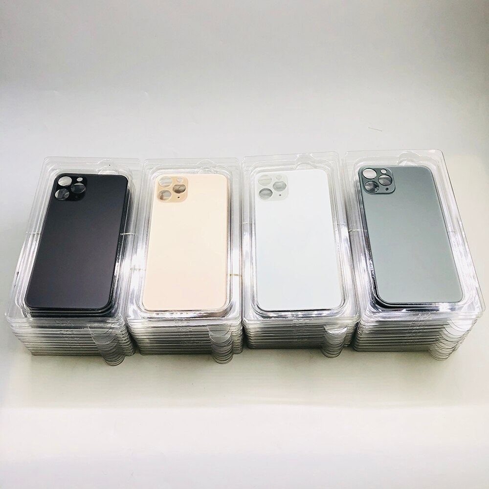 Carcasa de repuesto de cristal trasero con orificio grande para iPhone 11 11Pro 11Pro Max carcasas y marcos para teléfonos móviles