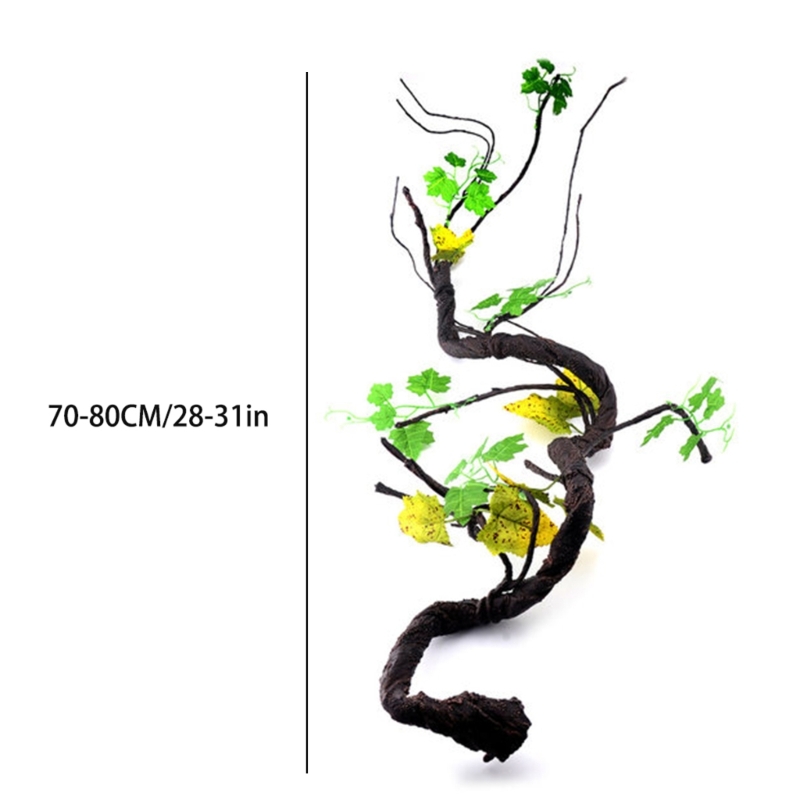 Reptile Plants Plastic Jungle Vines Branches Terrarium Plant for Bearded Dragon Lizard Gecko Snake Tank Habitat Decor