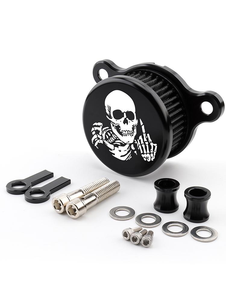 Système d'admission de filtre à Air de crâne de moto pour Harley Sportster XL883 XL1200 Iron 883 quarante-Eghit soixante-deux Nightster: vert militaire