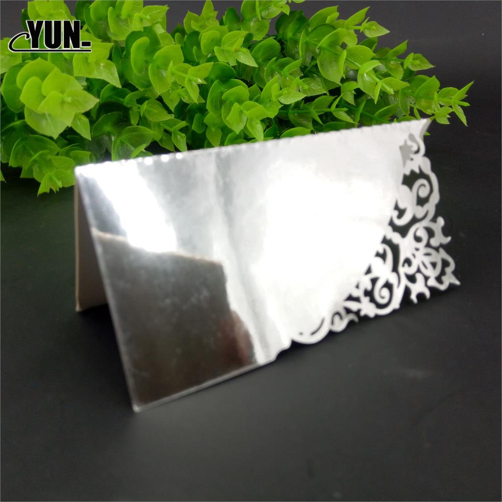 10pc Perlglanz Spitze Name Ort Karten Hochzeit Dekoration Tabelle Dekor Tabelle Name Nachricht Gruß Karte Party Weihnachten Lieferungen: Silber-