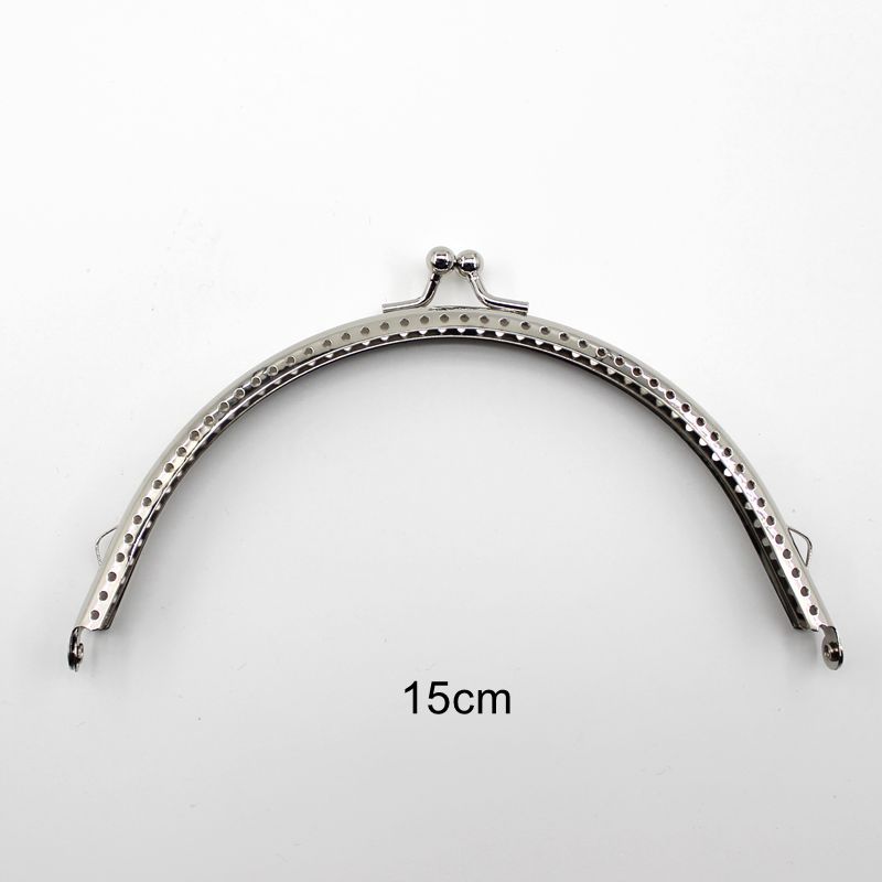 20 sztuk 6.5/8.5/10.5/12.5/15.5CM błyszczący srebrny podstawowe półkole torebka metalowa rama pocałunek blokada zapięcia DIY akcesoria robić toreb 5 rozmiar: 15CM