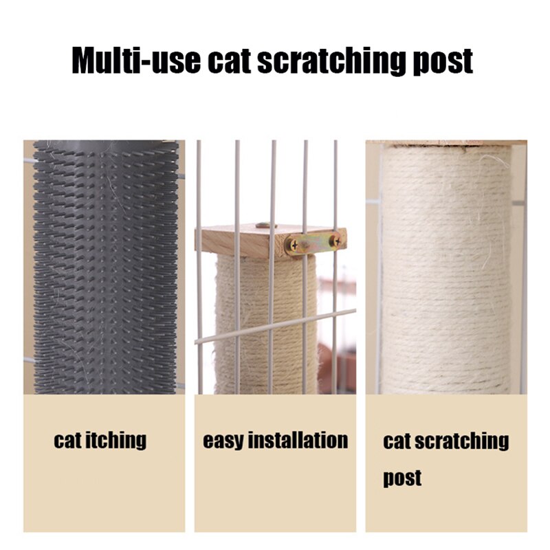 Sisal Cage-Mounted Cat Scratching Post On The Cage For Cats Climbing Play Itching Cat Furniture Kitten Scratchers Board Toys