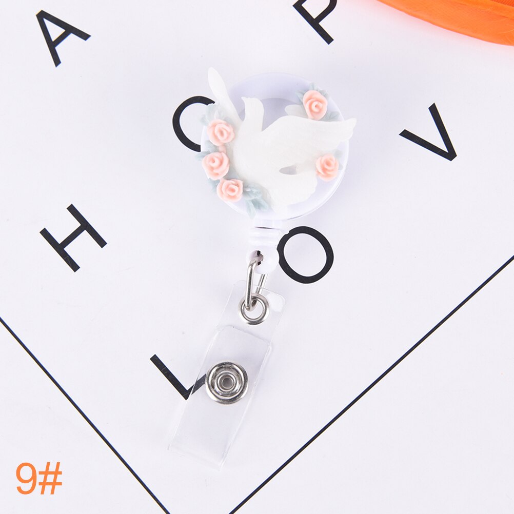 1Pcs Schattige Kleine Tag Kaarthouder Reel Voor Card Leuke Lolly Regenboog Intrekbare Badge Reel Id Card Clip Id badge