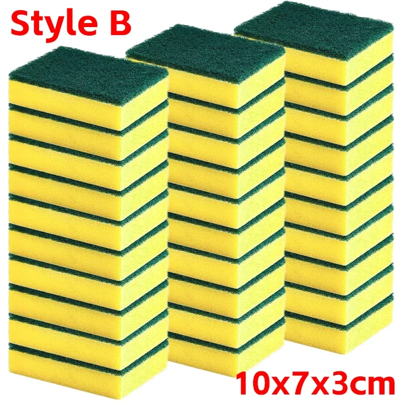 Spugna bifacciale altamente assorbente, pentola magica per pulizia, spugna antiruggine, spazzola per pulizia, strumento per la pulizia del grasso da cucina: YELLOW