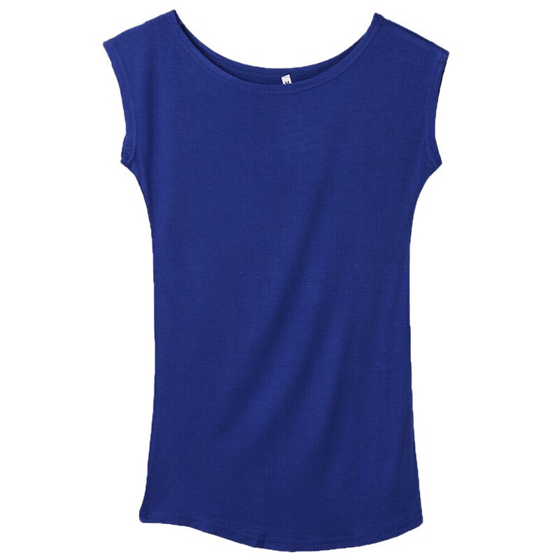 T-shirts Female Solid Color Cotton Basic T shirt Women Summer Tops Plain Women's Blank Tshirts: Blue