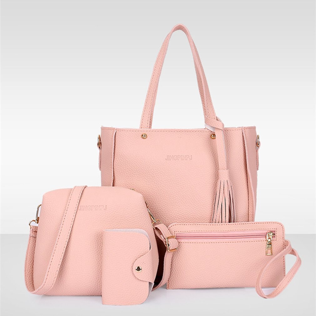 2020 4 pezzi/set moda donna borsa a tracolla in pelle PU nappe signore Bolsas borsa a tracolla grande capacità borsa portafoglio