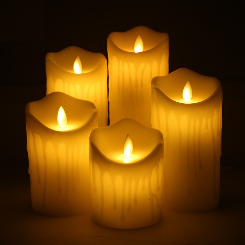 1-3 unids/set velas electrónicas Led amor cumpleaños decoración del hogar velas sin llama ámbar decorativas coloridas luces Led de té/romántico