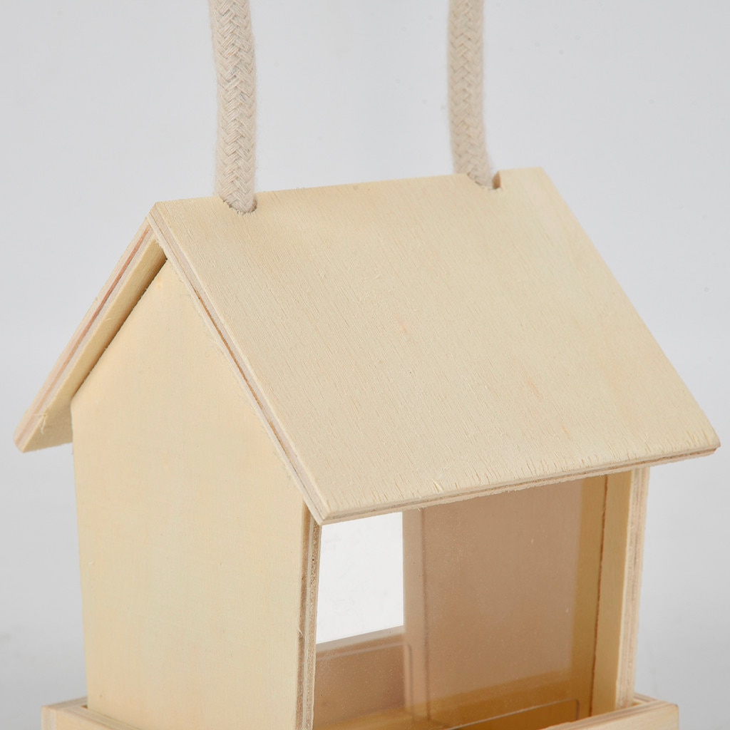 Wooden Wild Bird Feeder Outdoor Bird Feeders Food Container Hanging Gazebo Bird Feeder For Garden Decoration