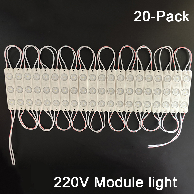 20 stück  ac 220v LED-Modul smd 2835 superhelle, wasserdichte außenbeleuchtung mit hintergrundbeleuchtung für leuchtkästen, werbeschilder und dekorationen