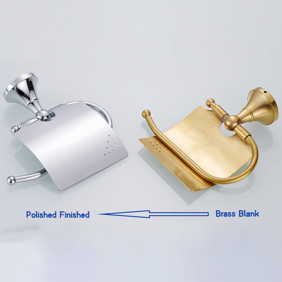 Juego de accesorios cromados para baño, barra de toalla doble de latón cromado, estante de cepillo de inodoro, soporte de rollo de papel para WC, juego de accesorios de baño