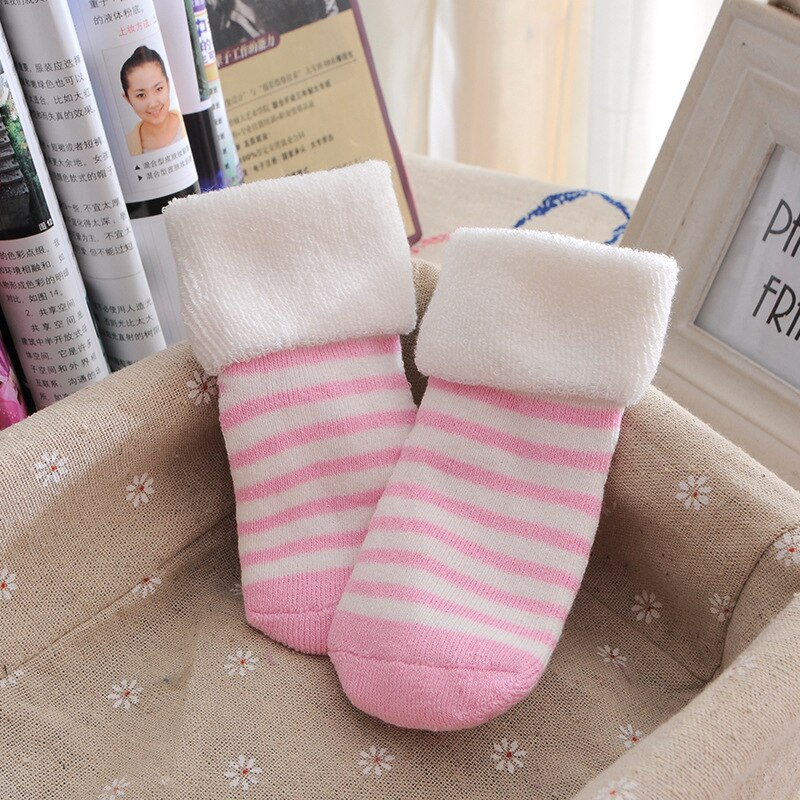 Chaussettes en coton à rayures 3 pièces/lot | Chaussettes chaudes pour bébés garçons et filles, chaussettes pour bébés et enfants, vêtements pour la maison