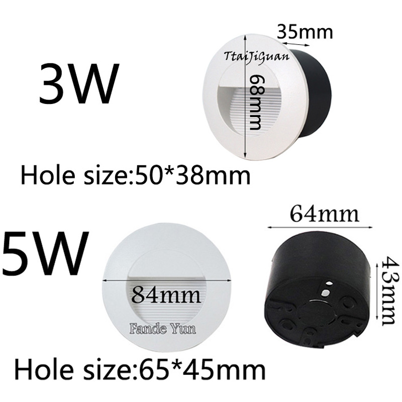 Led wall lamp 5W IP65 LED Stair Light Step Light Recessed buried lamp indoor/ outdoor Waterproof Staircase Step lights AC85-265V