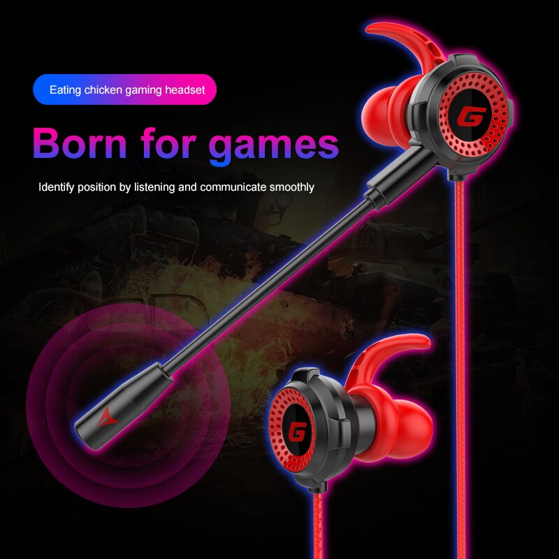 3.5mm In-ear Wired Headset Universal G20 Gaming With Microphone Earphone Earbud Earpiece For PC Mobile Phone