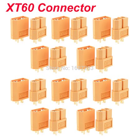 10 Pairs XT30 XT30U XT60 XT60H XT90 EC2 EC3 EC5 T Plug Battery Connector Set Male Female Gold Plated Banana Plug for RC Parts: 10pairs XT60