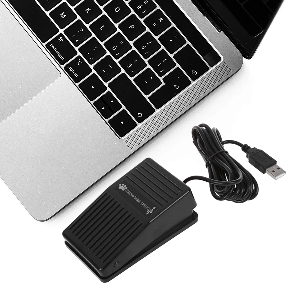 USB Pre-Program Keyboard Mouse Adapter with 2M Cable USB Foot Pedal Control Switch PC Game Pad for Keyboard Mouse PC Laptop