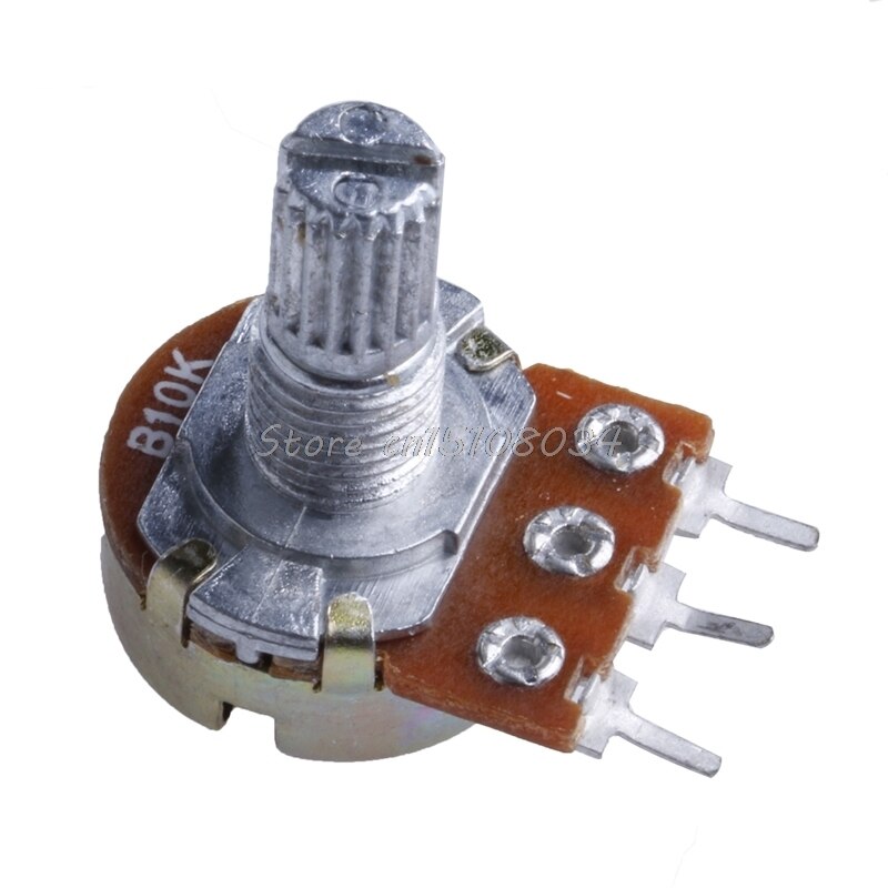 5Pcs B10K Ohm Linear Taper Rotary Potentiometer Panel Pot 15 Mm S08 &