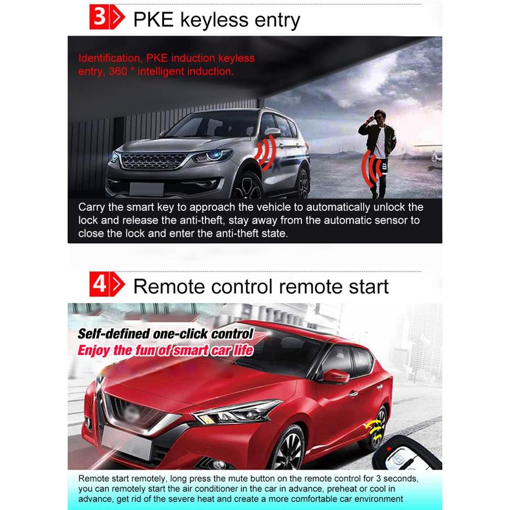 12V Keyless Entry Engine Start Alarm System Push Button Remote Starter Stop Auto Anti-theft Car Search System Kit