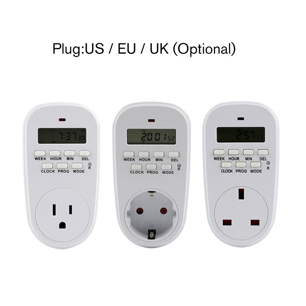 Eu/dk/us stik 24 timers programmerbar mekanisk timer ugentlig digital smart timing kontakt nedtælling automatisk sluk kontakt stik