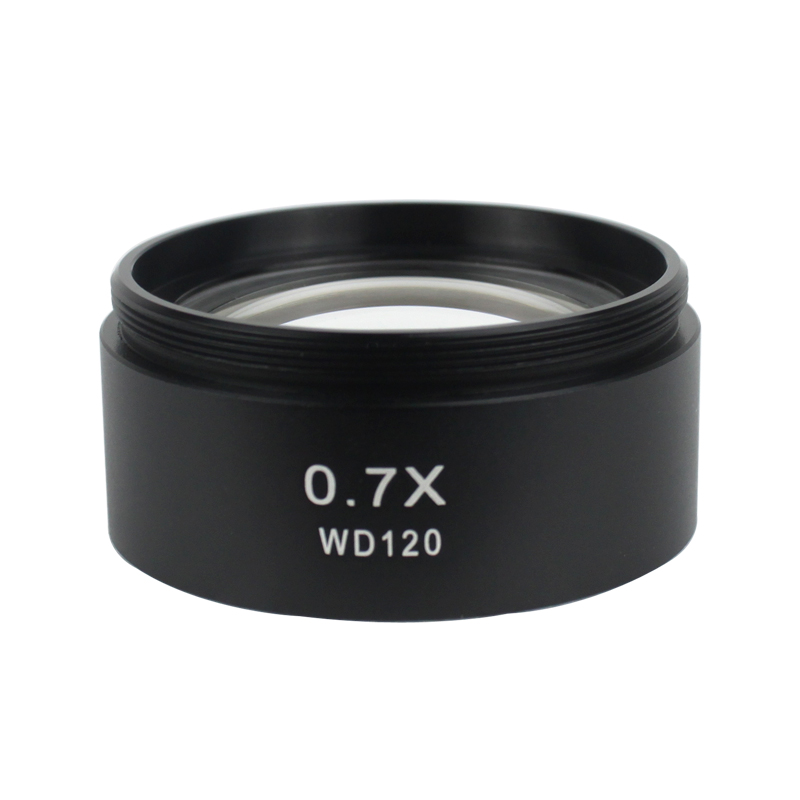 WD165 0.5X 0.7X 1.0X 2.0X Auxiliary Objects Lens Microscope Camera Lens For Trinocular Stereo Zoom Microscope Barlow Glass Lens: 0.7X