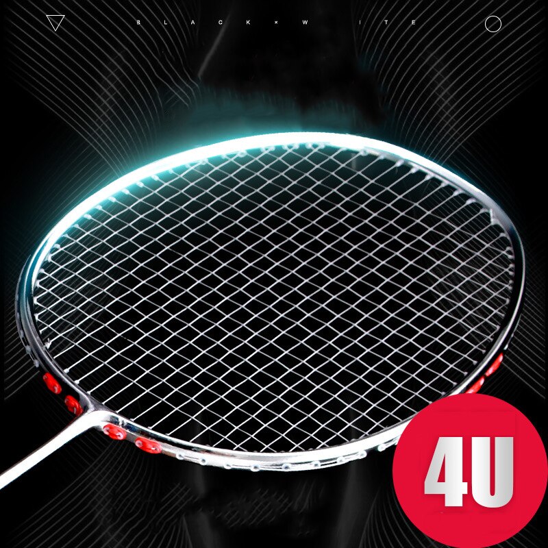 4U 82g Ultralight Full Carbon Badminton Racket Racquet Plating Process 22-32LBS Sport Competition Badminton Rackets