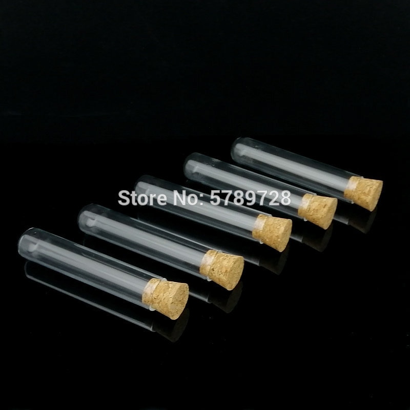20pcs 20x100mm Glass round bottom test tube with cork stopper,Thickened flat - mouth lab test tubes Used in chemistry lab