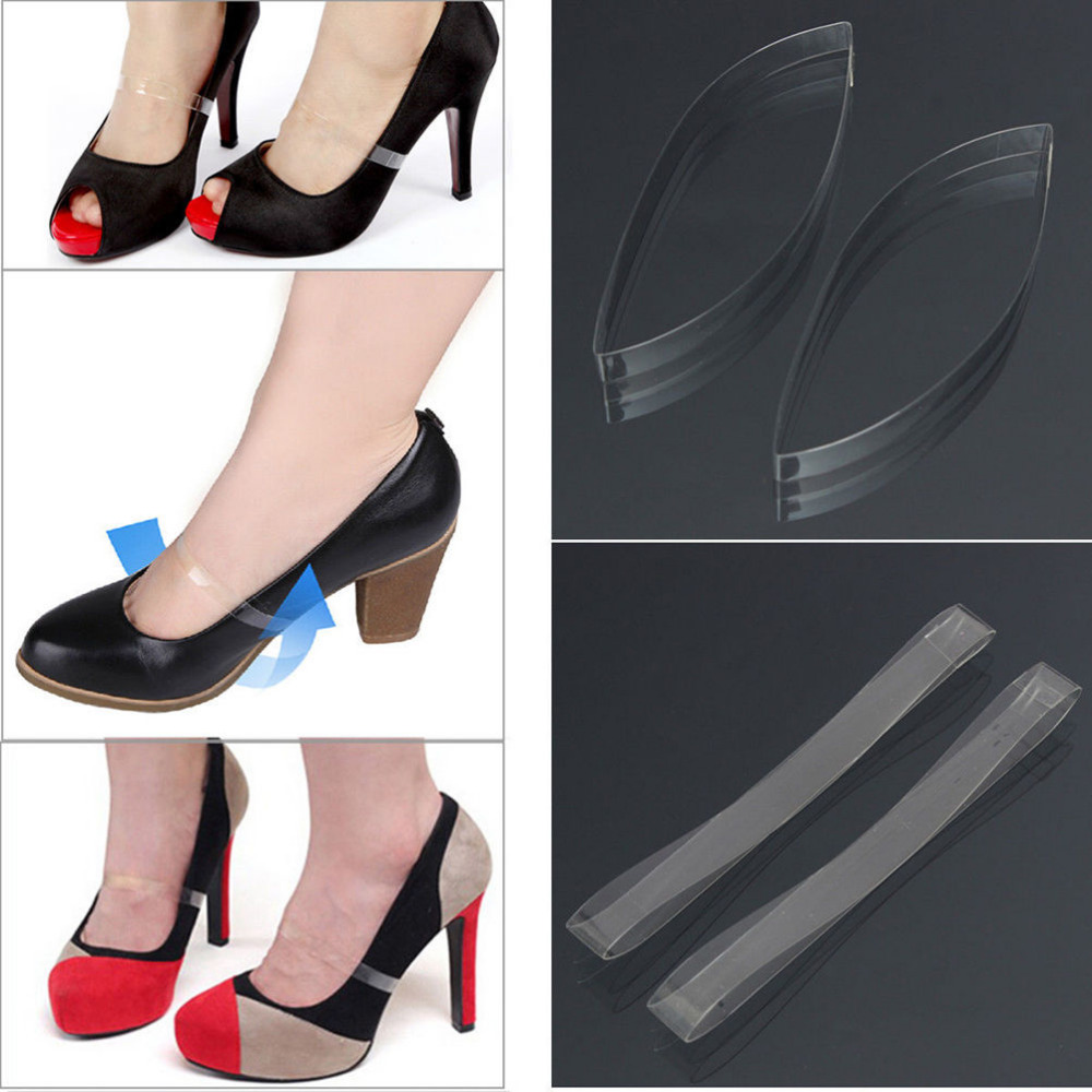 1 par de ligas de zapatos transparentes invisibles de silicona elástica para zapatos de tacón alto, cordones de zapatos transparentes, correas de cordones para zapatos, accesorios para zapatos