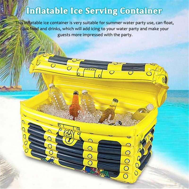Indoor Outdoor Inflatable Ice Container PVC Beverage Cooler Treasure Box Multi-Purpose Bar Drinks Cool Leisure Supplies