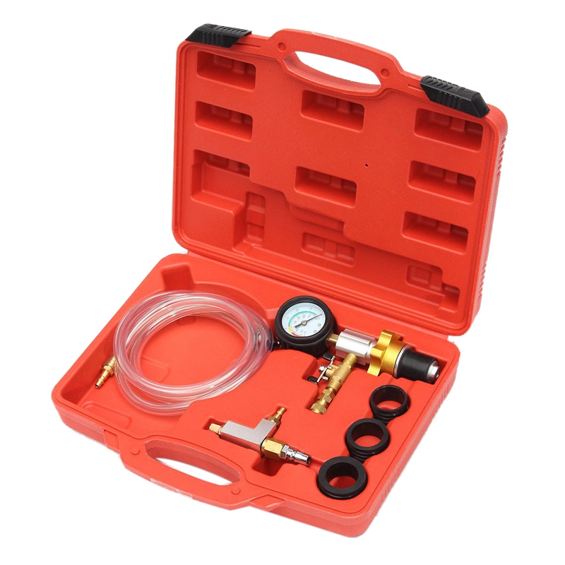 Vacuum Cooling System Car Radiator Coolant Refill & Purging Tool Gauge Kit With Air Pump Car Wash Easy Connect