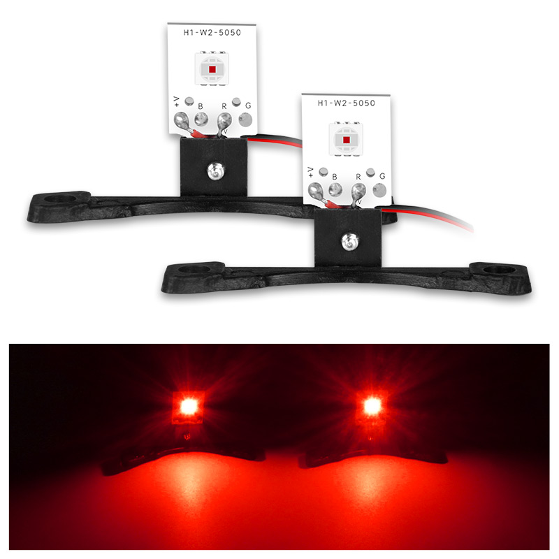 Lente de proyector bi-xenón para coche, luz LED de Ojos de demonio de 2,5 pulgadas, ajuste H4 H7, enchufe, 2 piezas: Red Demon Eyes