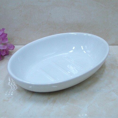 Hotel Ceramic Soap Dish Soap Holder Laundry Soap Tray Soap Tray Purple Black and White Green Color Hand Washing Ball Bowl: White