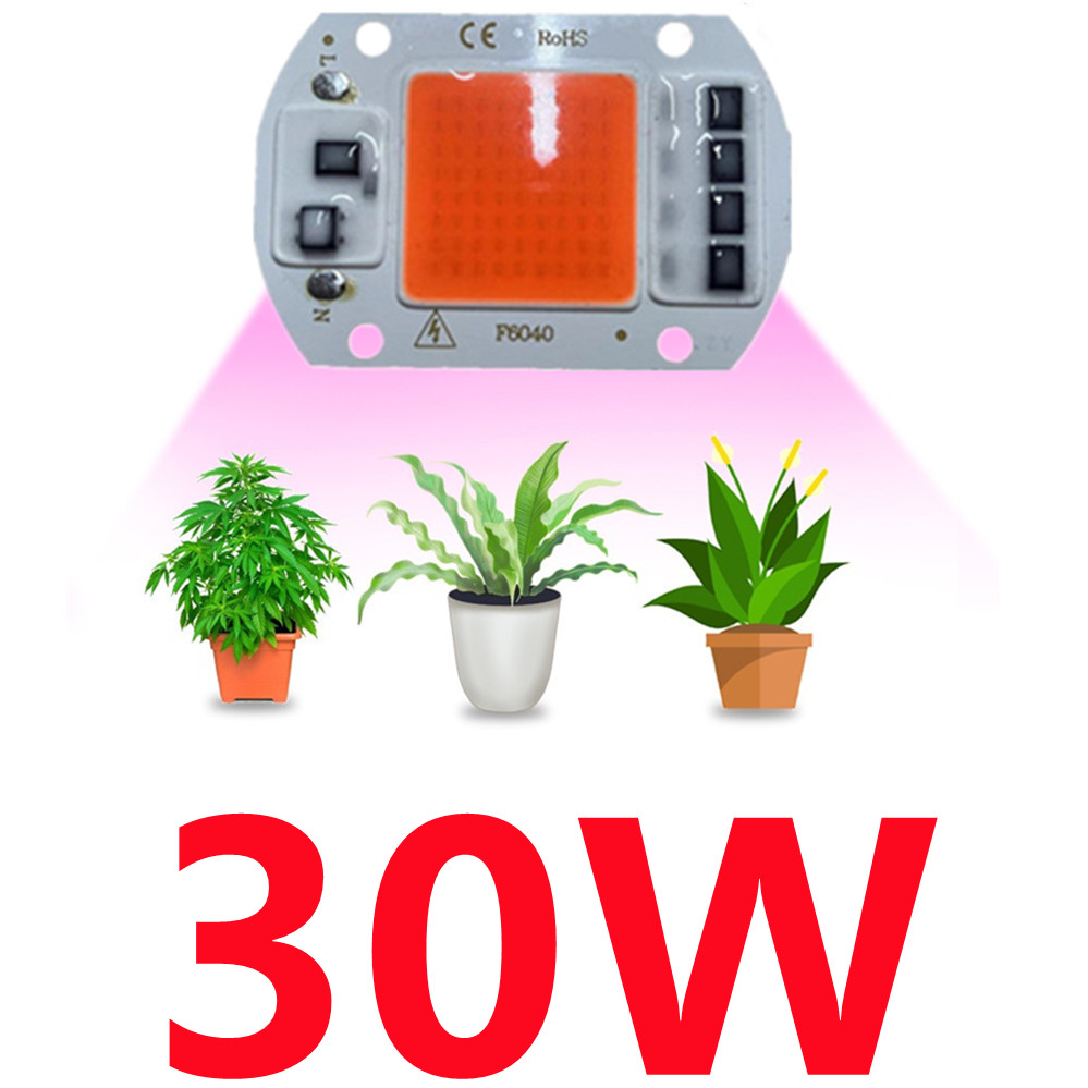 Chip de luz LED COB de espectro completo AC 220V 10W 20W 30W 50W-100W sin necesidad de controlador para el crecimiento de plántulas de flores iluminación de plantas: Rojo / 20 W