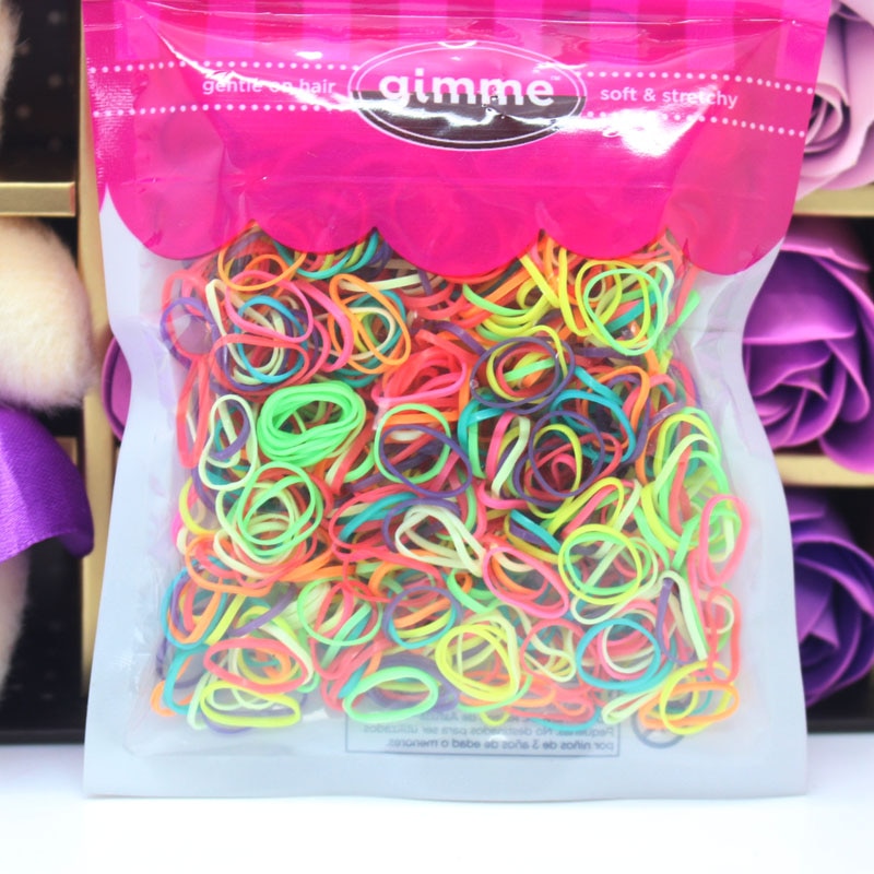 400 Pcs/lot hair elastic bands colorful/black TPR material one-off rubber bands for women girls braid headwear