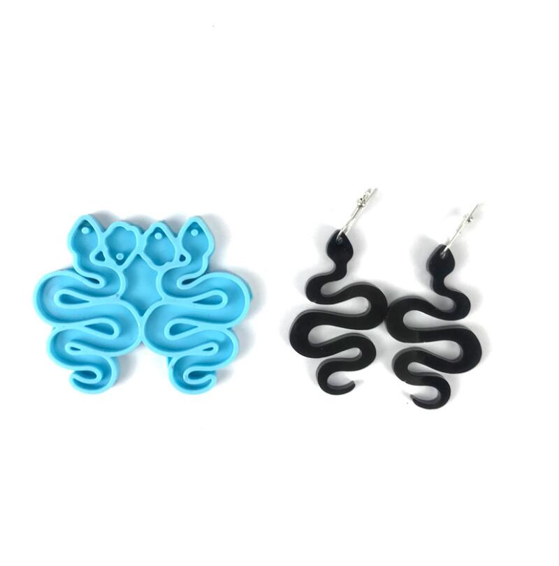 Super Glossy Snake Earrings mould Resin Silicone Mold DIY Epoxy Mould Decoration Keychain