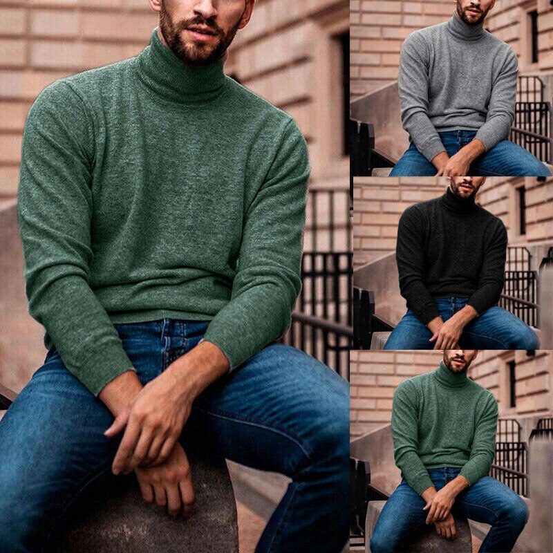 Pull à col roulé en coton pour homme, vêtement et fin, résistant, nouveauté hiver