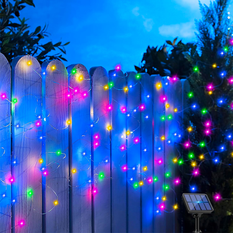 draussen LED Solar- Lichterkette Weihnachtsdekoration Wasserdichte Solar- Girlande 8 Modus Lichter Für Weihnachten Party Terrasse Balkon Hof