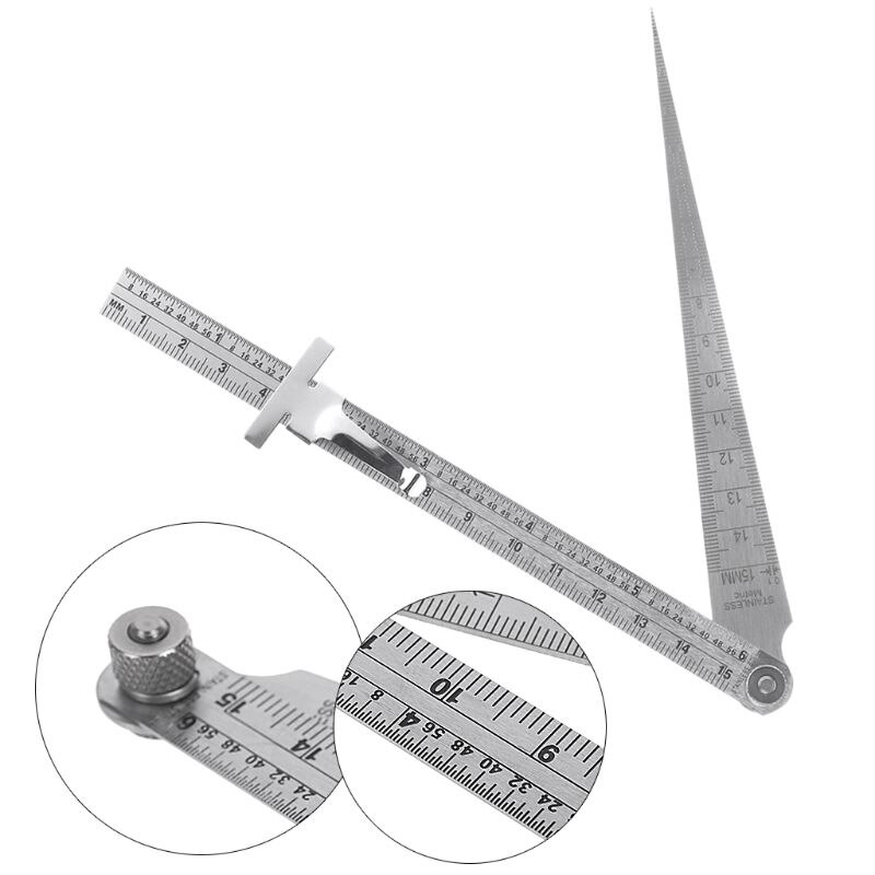 Stainless Steel Taper Welding Feeler Gauge Gage Depth Ruler Gap Hole Inspection For Measurement Tool