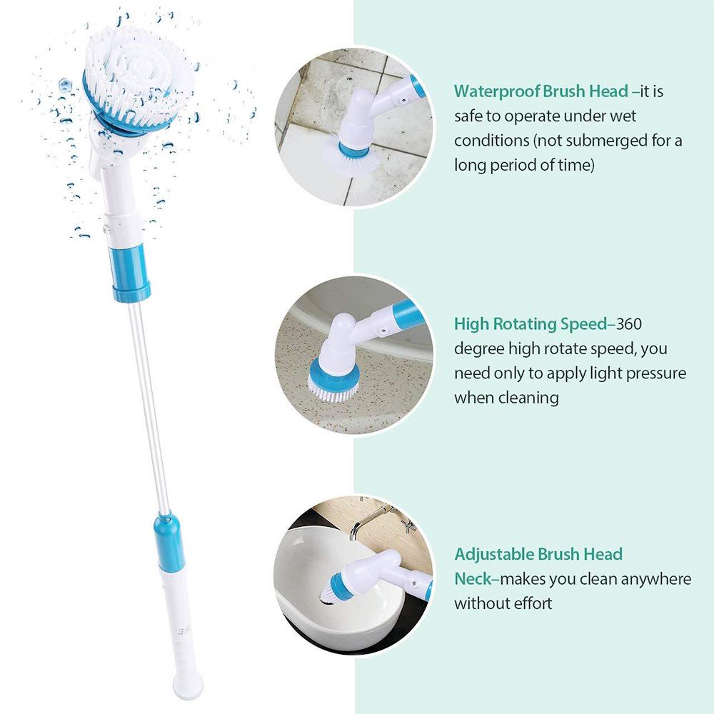 Turbo Scrub Multifunctionele Elektrische Borstels Draadloze Opladen Elektrische Lange Handvat Borstel Huishoudelijke Schoonmaakmiddelen Gereedschappen