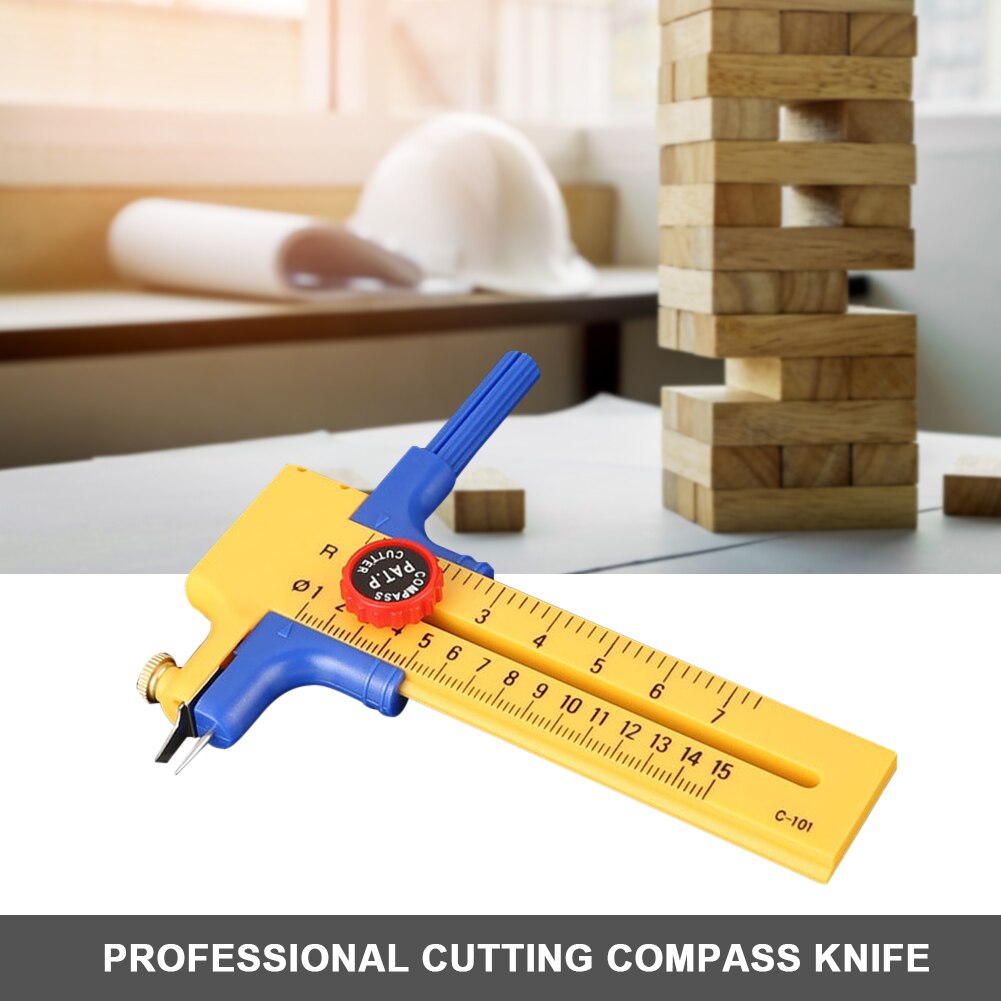 Rotary Compass Circle Cutter Circular Cutting Tool Adjustable Compass Circle Cutter Dia 10mm-150mm