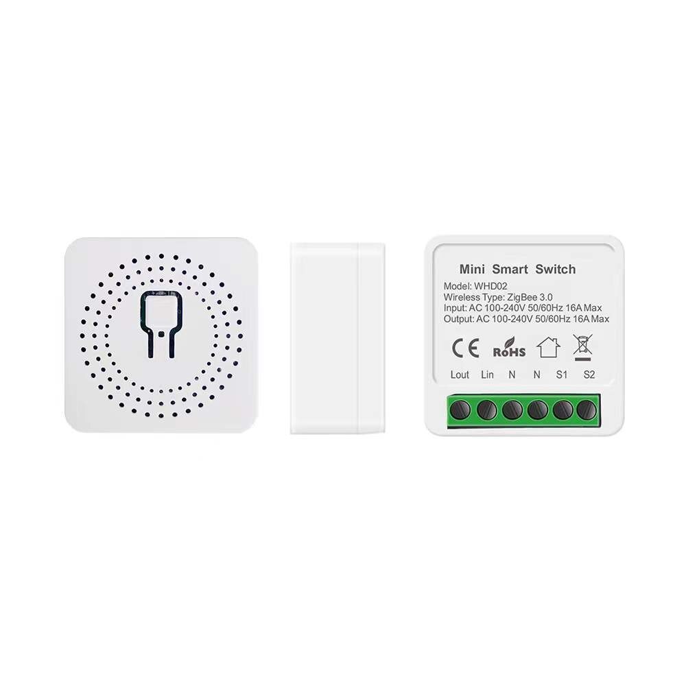 Mini Smart Zigbee Schakelaar 16A Smart Home Automation Module Werkt Met Alexa Google Thuis Slimme Leven App Ondersteunt 2 Manier controle
