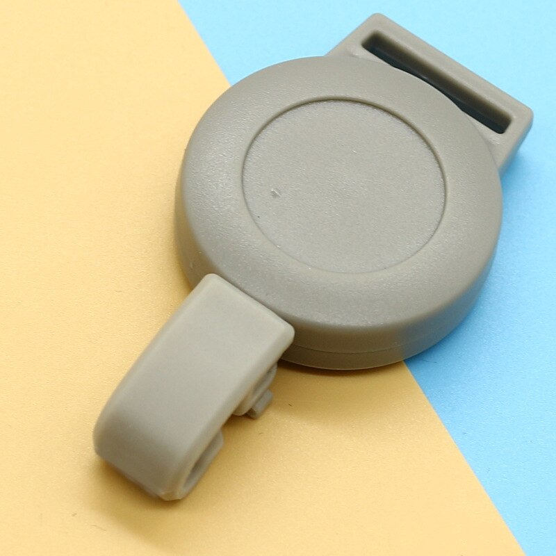 Retractable Pull-out Badge ID Department Brand Badge Holder Rolling Key Ring Buckle School Student Office: Gray