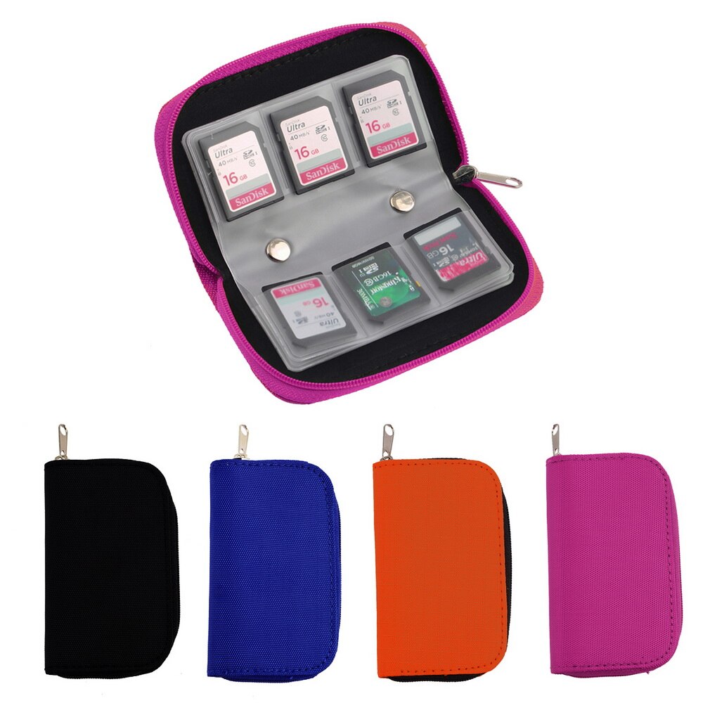 Pochette de transport SDHC MMC CF pour cartes mémoire, 4 couleurs, sac de rangement, boîte porte-étui, portefeuille de protection