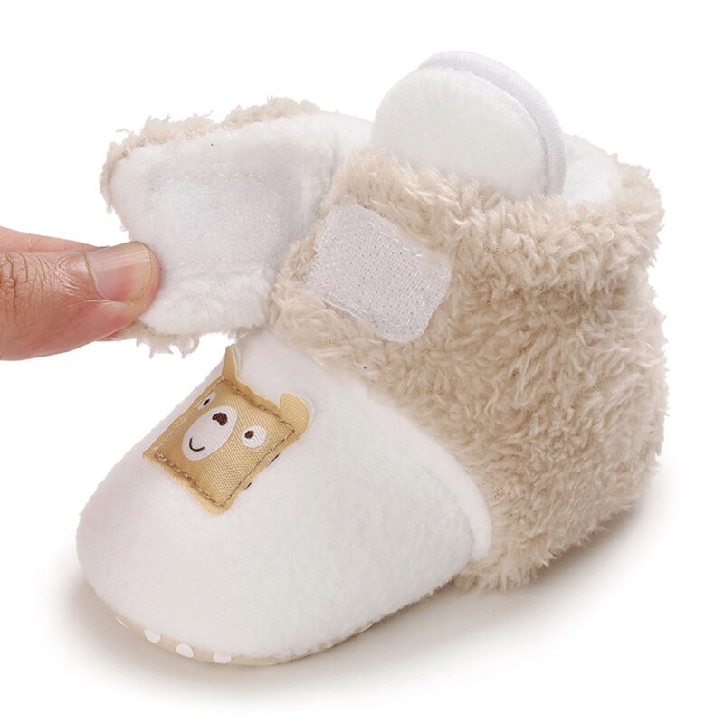 Kids Antislip Winter Baby Meisjes Schoenen Ronde Neus Laarzen Voor Jongens Katoen Warm Peuter Meisje Sneeuw Enkel Slip-Op Baby Gevoerde Laarzen