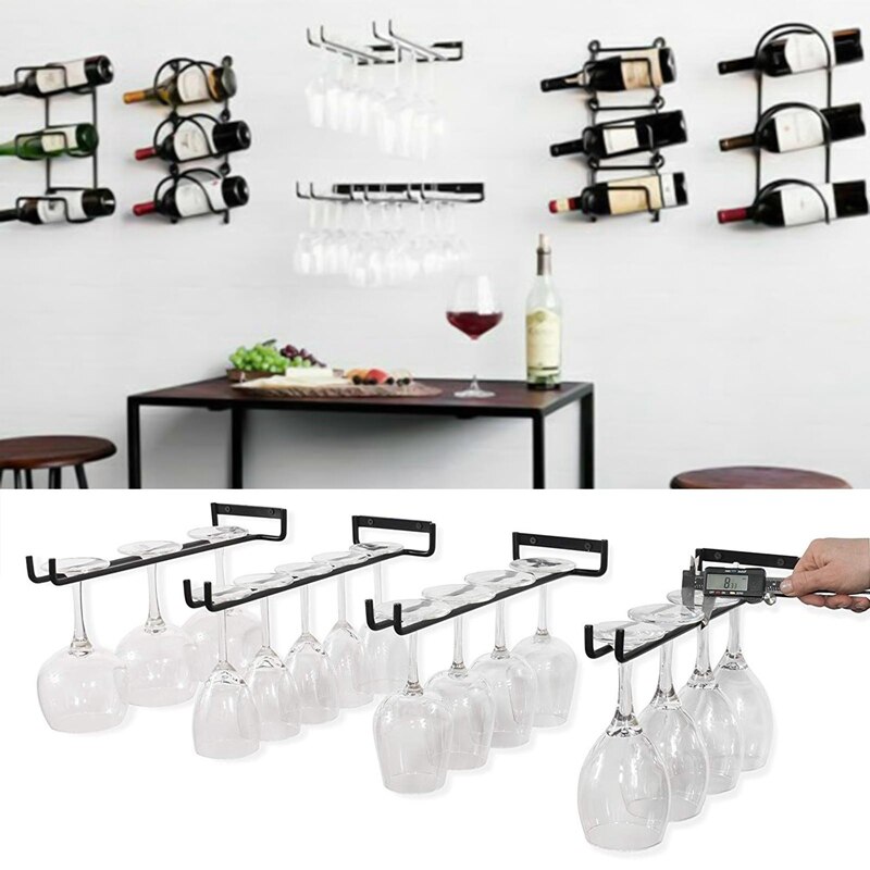 2pcs/set Restaurant Shelf Holder Storage Wall Mounted 30cm Iron Wine Glass Hanging Rack Bar Hanger Shelf