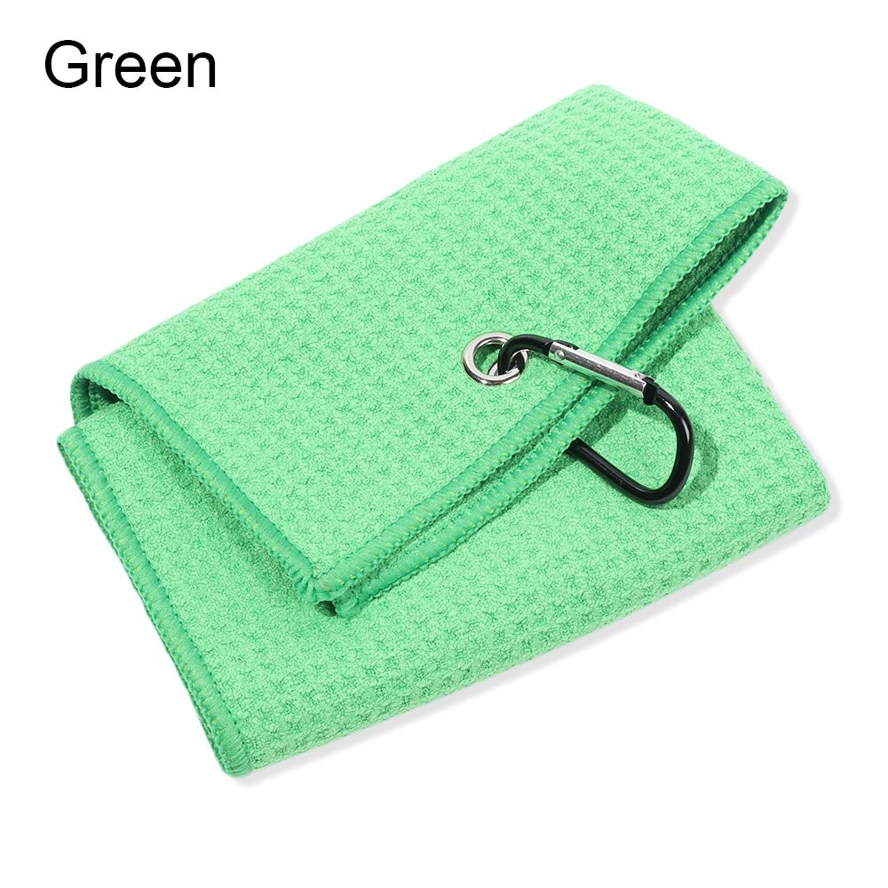 30*50Cm Microfiber Katoenen Handdoek Met Karabijnhaak Reinigt Clubs Golf Ballen Handen Reinigingsdoekjes Water Sport Zwembad accessoires: Green