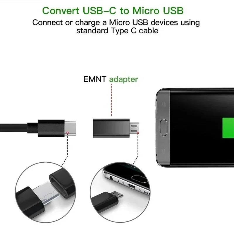Conector adaptador USB tipo C a Micro USB Android para teléfono, tableta, Micro USB macho a tipo C hembra, convertidores para Xiaomi Huawei